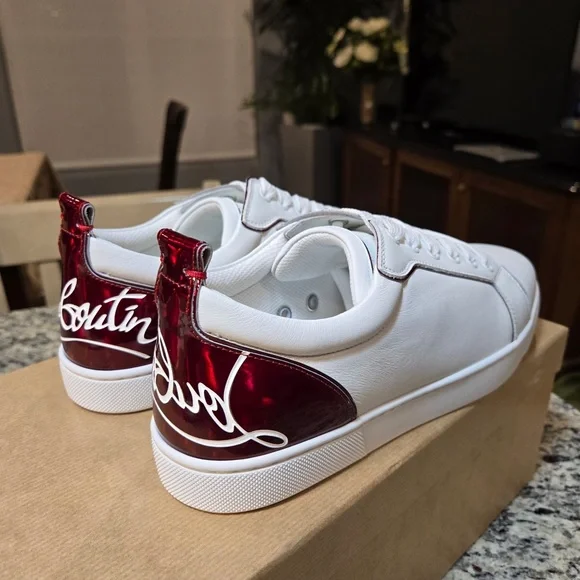 NEW Christian Louboutin Fun Louise Junior Flat White Sneakers Size 39 - Picture 8 of 12